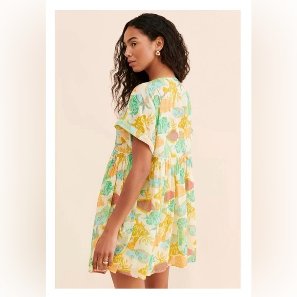 Free People Beachy Coastal Oceana Fish Tunic Mini Dress Size Medium NWOT - Picture 3 of 10
